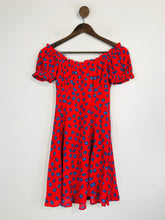 Load image into Gallery viewer, Urban Outfitters dot&x Women's Floral Ruched A-Line Dress | UK10 | Red
