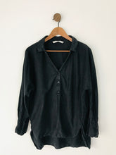 Load image into Gallery viewer, Zara Women’s Oversized V-Neck Shirt Blouse | XS UK6-8 | Black Grey