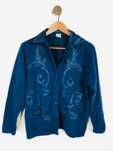 Load image into Gallery viewer, Country Casuals Women's Wool Embroidered Cardigan | M UK10-12 | Blue