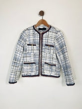 Load image into Gallery viewer, Zara Women's Check Tweed Blazer Jacket | M UK10-12 | White