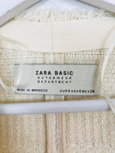 Load image into Gallery viewer, Zara Women’s Longline Tweed Overcoat | S | Cream White