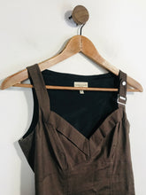 Load image into Gallery viewer, Karen Millen Women's Pleated Bodycon Dress | UK6 | Brown