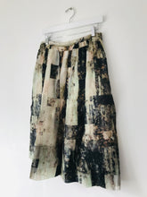 Load image into Gallery viewer, Whistles Women’s Silk Graphic Print Midi Skirt | UK12 | Cream Brown