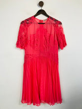 Load image into Gallery viewer, Whistles Women's Lace Pleated A-Line Dress | UK14 | Pink