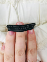 Load image into Gallery viewer, Zara Women’s Pleated A-Line Denim Midi Skirt | M UK10-12 | Cream White