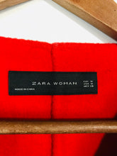 Load image into Gallery viewer, Zara Women's Smart Collarless Overcoat Coat | M UK10-12 | Red