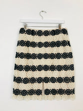 Load image into Gallery viewer, L.K.Bennett Women’s Crochet Pencil Skirt | UK12 | Black and White