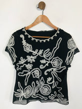 Load image into Gallery viewer, Jacques Vert Women's Floral Embroidered T-Shirt | S UK8 | Black