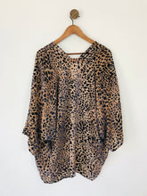Load image into Gallery viewer, Gabriela Rose Women’s Velvet Leopard Print Cape Shawl Kimono | One Size | Brown