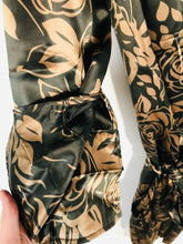 Load image into Gallery viewer, Karen Millen Women's Silk Floral Wrap Dress | UK12 | Green