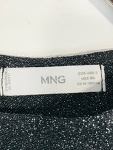 Load image into Gallery viewer, Mango Women's V-Neck Lurex Glittery Jumper | S UK8 | Black