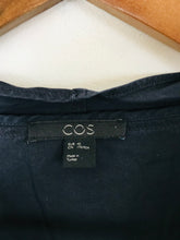 Load image into Gallery viewer, COS Women’s 3/4 Sleeve Ruffle Shirt | 40 UK12 | Navy Blue