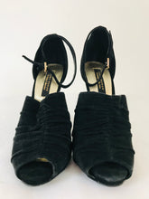 Load image into Gallery viewer, Zara Women’s Open Toe Ruched D-Orsay Heels | 36 UK3 | Black