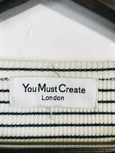 Load image into Gallery viewer, You Must Create Women's Striped Waffle Knit T-Shirt | S UK8 | Multicoloured