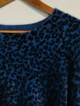 Load image into Gallery viewer, Tezenis Women's Leopard Print Jumper | S UK8 | Blue