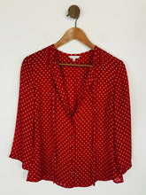 Load image into Gallery viewer, LK Bennett Women's Silk Polka Dot Blouse | UK12 | Red