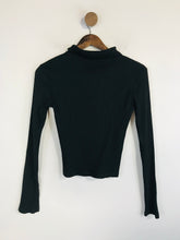 Load image into Gallery viewer, Zara Women's Long Sleeve Ribbed Polo Shirt | S UK8 | Black
