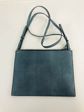 Load image into Gallery viewer, Pied A Terre Women's Faux Leather Snakeskin Crossbody Bag | Medium | Blue