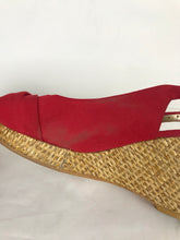 Load image into Gallery viewer, Phase Eight Womens Peep Toe Wedges | UK7.5 EU40 | Red