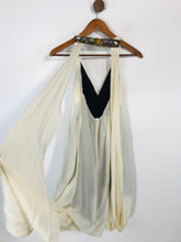 Load image into Gallery viewer, Meghan Women's Embroidered Pleated Midi Dress NWT | US2 UK6 | Beige