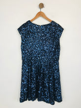 Load image into Gallery viewer, French Connection Women's Glittery Sequin A-Line Dress | UK16 | Blue