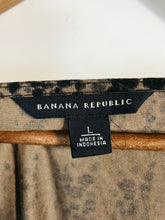 Load image into Gallery viewer, Banana Republic Women's Animal Print Ruched T-Shirt | L UK14 | Brown