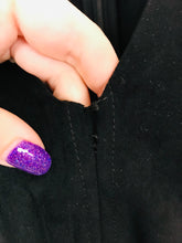 Load image into Gallery viewer, Zara Women's Faux Suede Long Sleeve A-Line Dress | XS UK6-8 | Black