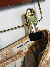 Load image into Gallery viewer, Manoush Women's Leather Pleated Midi A-Line Skirt | UK12 | Yellow