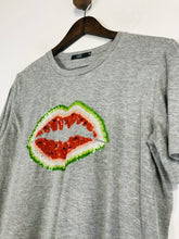 Load image into Gallery viewer, Marcus Lupfer Women's Watermelon Lips Sequin Embellished T-Shirt | M UK10-12 | Grey
