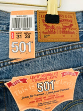 Load image into Gallery viewer, Levi’s Women’s Original 501 Straight Leg Jeans NWT | W31 L28 UK12 | Blue