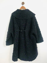 Load image into Gallery viewer, Heteroclite Women's Wool Polka Dot Overcoat Coat | L UK14 | Grey