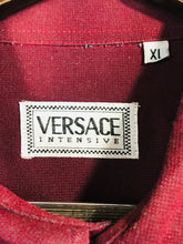 Load image into Gallery viewer, Versace Men's Metallic Button-Up Shirt | XL | Red