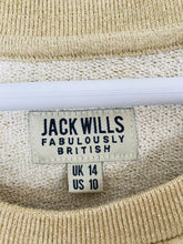 Load image into Gallery viewer, Jack Wills Women’s Rolled Sleeve Glitter T-Shirt | UK14 | Beige Brown