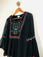 Load image into Gallery viewer, Brora Women's Silk Embroidered Blouse | UK10 | Black