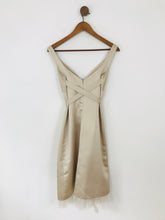 Load image into Gallery viewer, Laundry Shelli Segal Women's V-Neck A-Line Dress | 4 UK8 | Beige