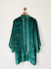 Load image into Gallery viewer, Janice Wainwright Vintage Long Open Cardigan Kimono | UK12 | Green