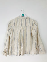Load image into Gallery viewer, Fat Face Women’s Striped Button Down Shirt | UK12 | White
