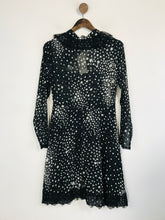 Load image into Gallery viewer, Dainty Women's Sheer Star Print A-Line Dress NWT | M UK10-12 | Black
