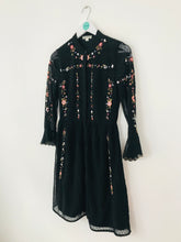 Load image into Gallery viewer, Whistles Women’s Floral Embroidered Long Sleeve Dress | UK6 | Black