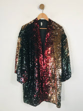 Load image into Gallery viewer, Topshop Women's Sequin Kimono Style Overcoat Coat | UK10 | Multicoloured