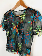 Load image into Gallery viewer, Light Before Dark Women's Floral Sheer T-Shirt | L UK14 | Multicoloured