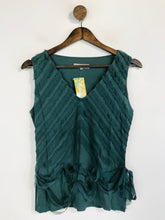 Load image into Gallery viewer, Kew Women's Striped Ruffle Tank Top NWT | M UK10-12 | Green