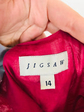 Load image into Gallery viewer, Jigsaw Women’s Silk A-Line Midi Dress | UK14 | Burgundy Red