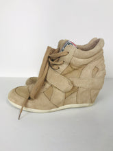 Load image into Gallery viewer, Limited by Ash Women's Hi-Top Wedge Trainers | EU39 UK6 | Beige