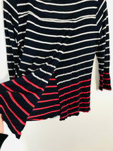 Load image into Gallery viewer, Red Haute Women's Striped Open Back T-Shirt | M UK10-12 | Blue