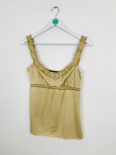 Load image into Gallery viewer, Elie Tahari Women’s Silk Strappy Blouse | UK8 | Gold