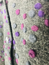 Load image into Gallery viewer, Heteroclite Women's Wool Polka Dot Overcoat Coat | L UK14 | Grey