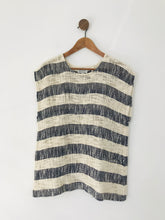 Load image into Gallery viewer, Masai Women's Striped Loose Weave Tank Top | L UK14 | White