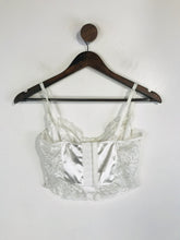 Load image into Gallery viewer, Out From Under Urban Outfitters Women's Satin Lace Corset Tank Top | M UK10-12 | White