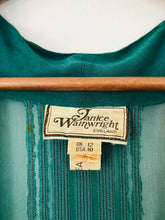 Load image into Gallery viewer, Janice Wainwright Vintage Long Open Cardigan Kimono | UK12 | Green